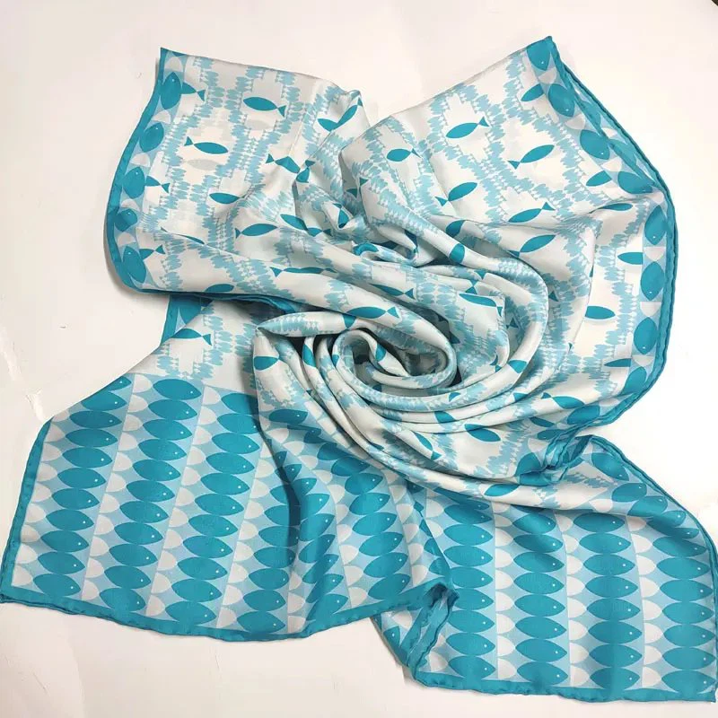 Custom Digital Printed Oblong Silk Scarf