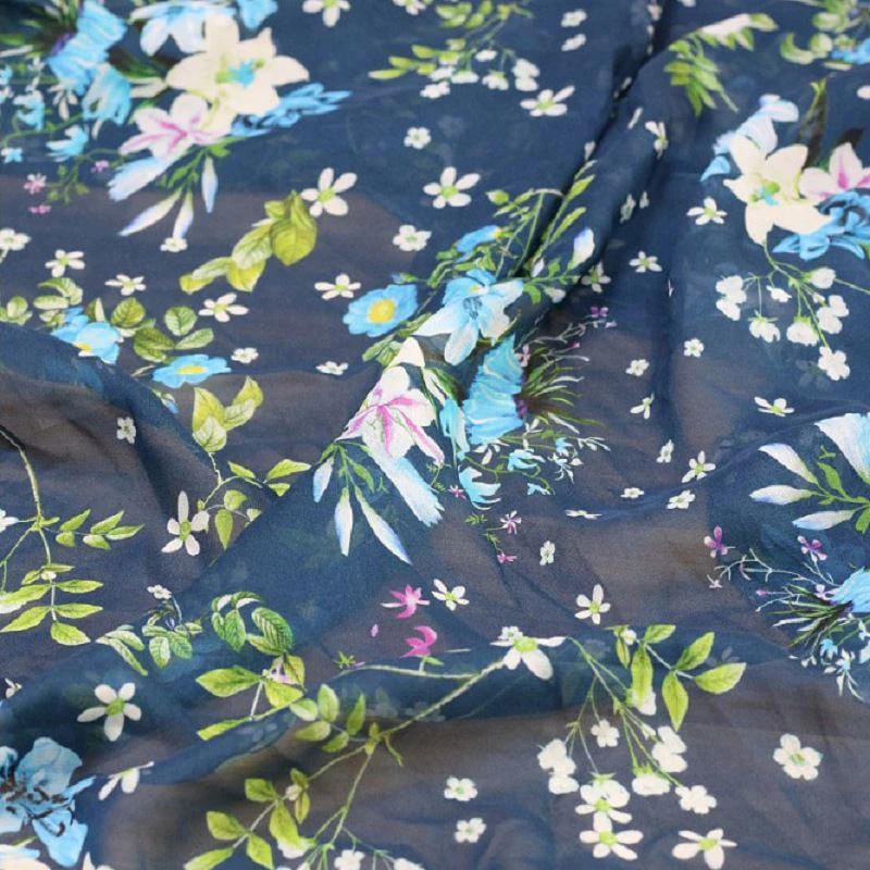 Floral Silk George Fabric